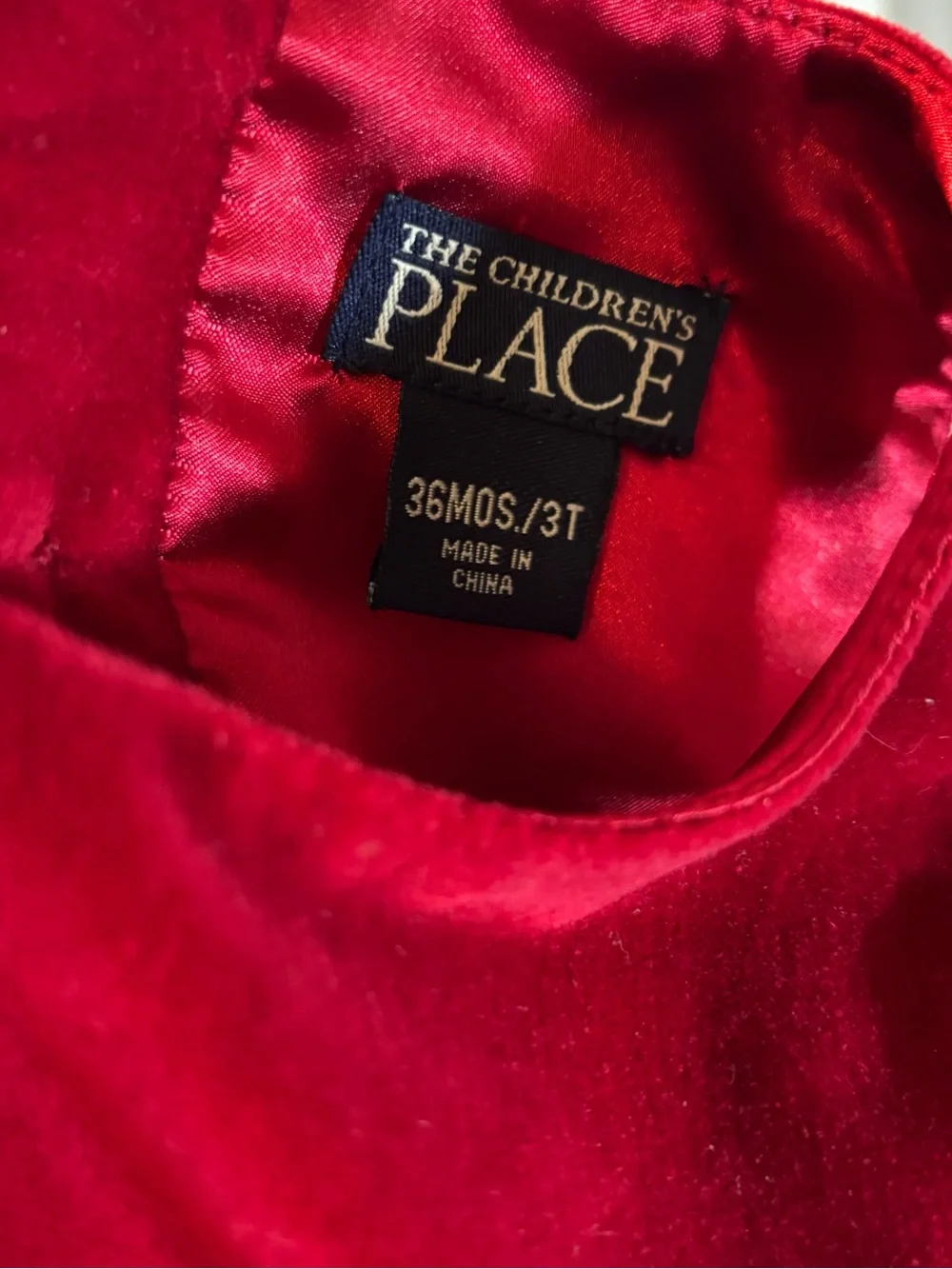 The Children’s Place Girl 3T Dress Red Velvet Sleeveless Fit Flare Rose Waist